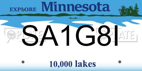SA1G8I Minnesota License Plate