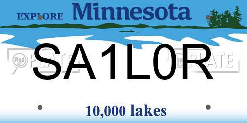 SA1L0R Minnesota License Plate