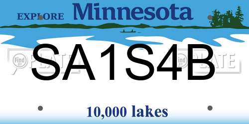 SA1S4B Minnesota License Plate