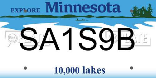 SA1S9B Minnesota License Plate