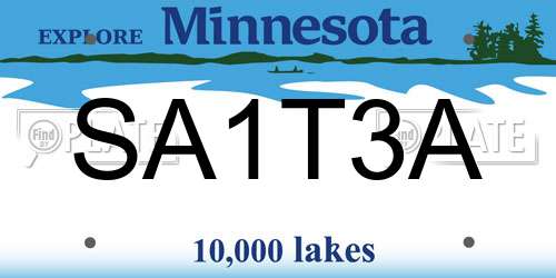 SA1T3A Minnesota License Plate