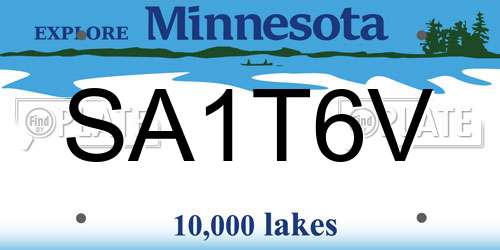 SA1T6V Minnesota License Plate