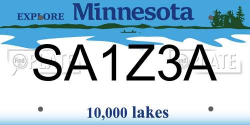 SA1Z3A Minnesota License Plate