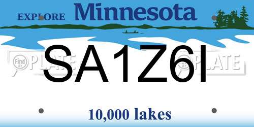 SA1Z6I Minnesota License Plate