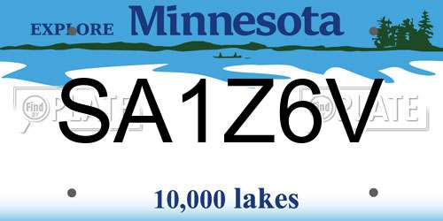 SA1Z6V Minnesota License Plate