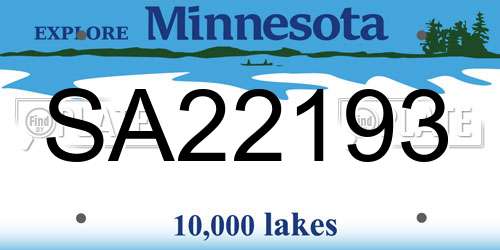 SA22193 Minnesota License Plate