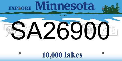 SA26900 Minnesota License Plate