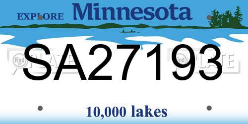 SA27193 Minnesota License Plate