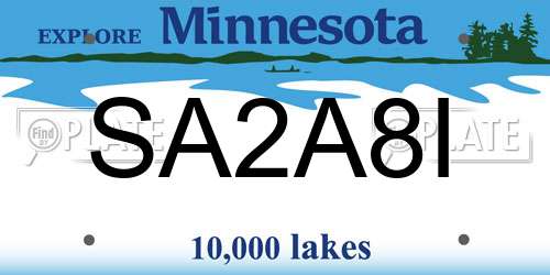 SA2A8I Minnesota License Plate