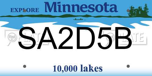 SA2D5B Minnesota License Plate