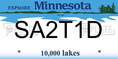 SA2T1D Minnesota License Plate