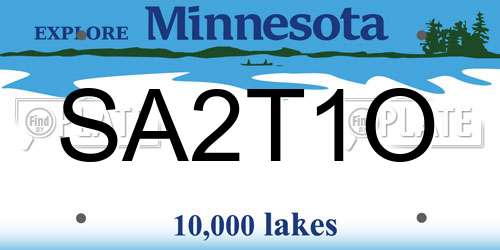 SA2T1O Minnesota License Plate