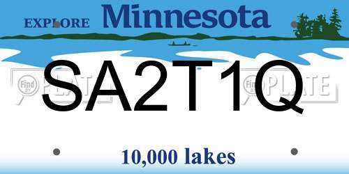 SA2T1Q Minnesota License Plate