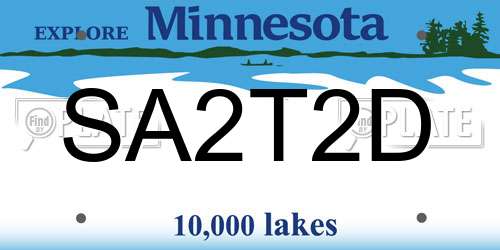 SA2T2D Minnesota License Plate