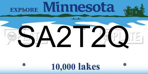 SA2T2Q Minnesota License Plate