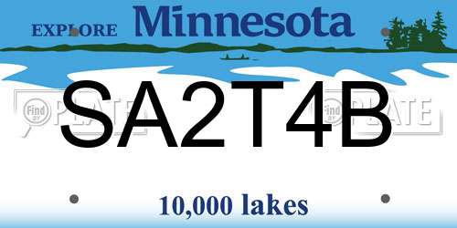 SA2T4B Minnesota License Plate