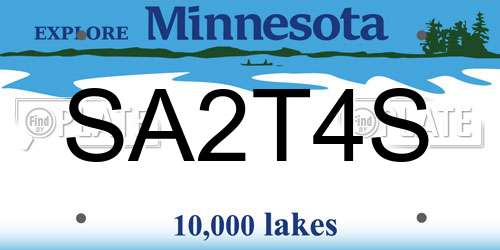 SA2T4S Minnesota License Plate