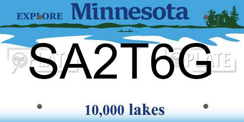 SA2T6G Minnesota License Plate