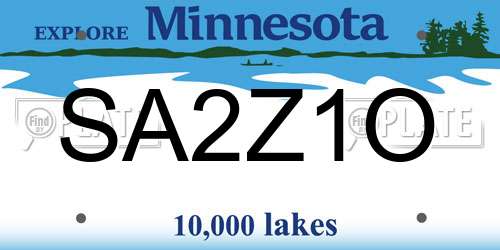 SA2Z1O Minnesota License Plate