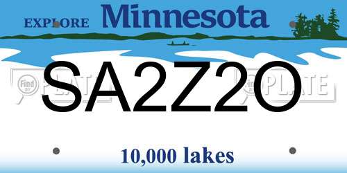 SA2Z2O Minnesota License Plate