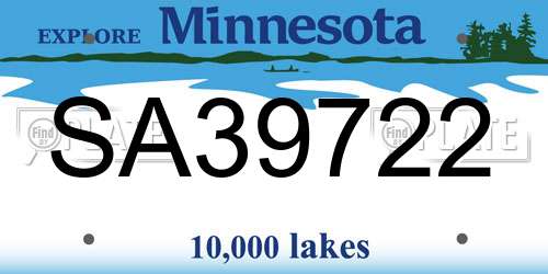 SA39722 Minnesota License Plate