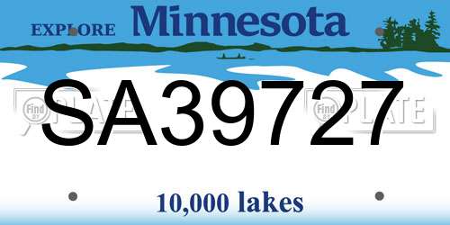 SA39727 Minnesota License Plate