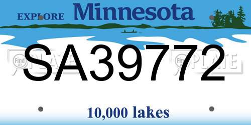 SA39772 Minnesota License Plate