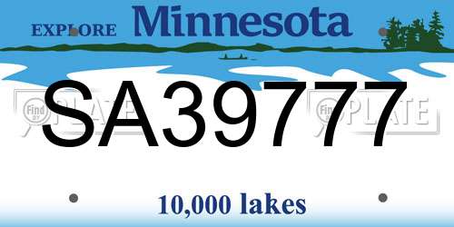 SA39777 Minnesota License Plate