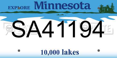 SA41194 Minnesota License Plate