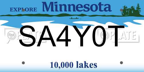 SA4Y0T Minnesota License Plate