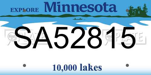 SA52815 Minnesota License Plate