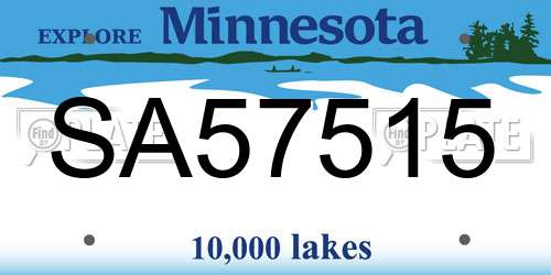 SA57515 Minnesota License Plate