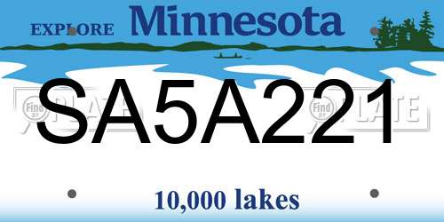 SA5A221 Minnesota License Plate