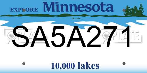 SA5A271 Minnesota License Plate