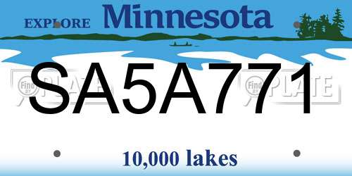 SA5A771 Minnesota License Plate