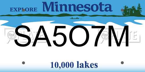 SA5O7M Minnesota License Plate