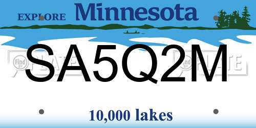 SA5Q2M Minnesota License Plate