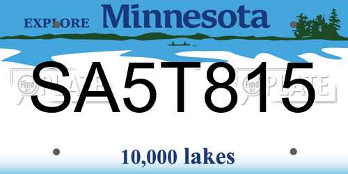 SA5T815 Minnesota License Plate