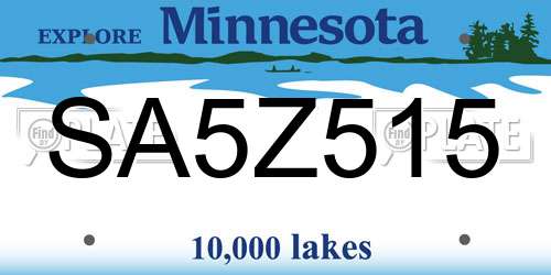 SA5Z515 Minnesota License Plate