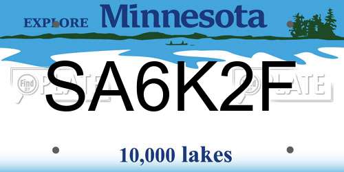 SA6K2F Minnesota License Plate