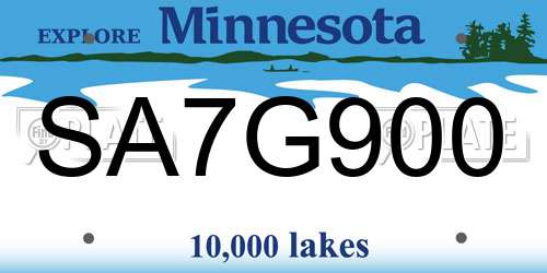 SA7G900 Minnesota License Plate