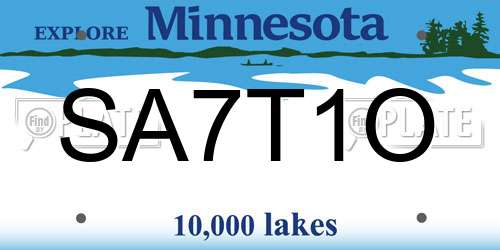 SA7T1O Minnesota License Plate