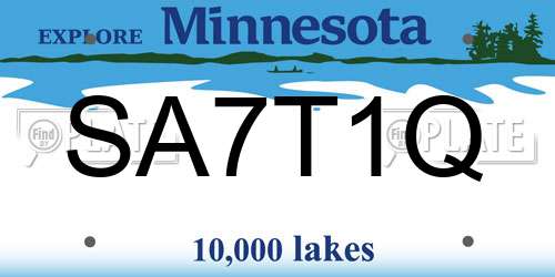 SA7T1Q Minnesota License Plate