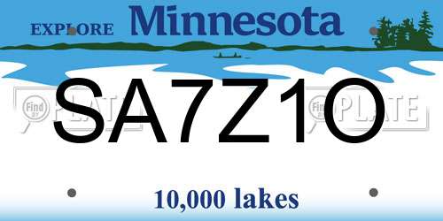 SA7Z1O Minnesota License Plate