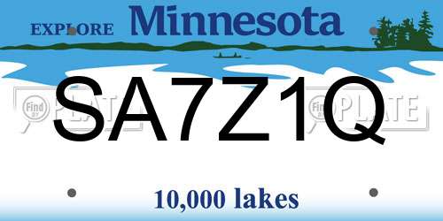 SA7Z1Q Minnesota License Plate
