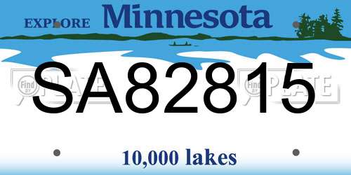 SA82815 Minnesota License Plate