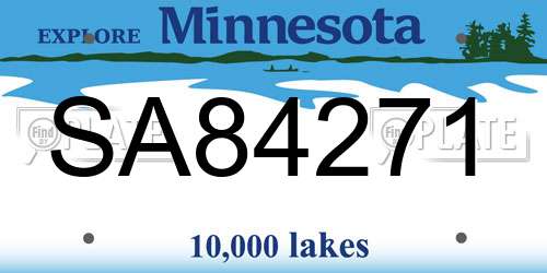 SA84271 Minnesota License Plate