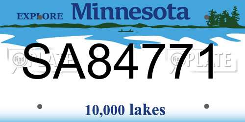 SA84771 Minnesota License Plate