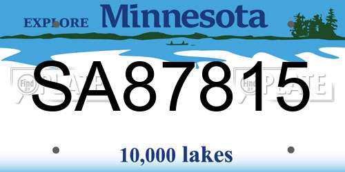 SA87815 Minnesota License Plate