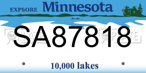 SA87818 Minnesota License Plate